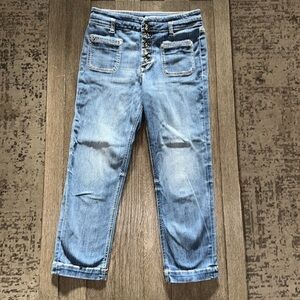 Pilcro Ultra High-Rise Button-Fly Slim Straight Jeans